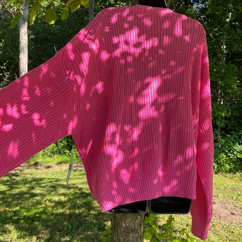 Pink Cardigan Sweater Great for Fall Layers Cute Plus Size Sweater - Picture 10 of 11